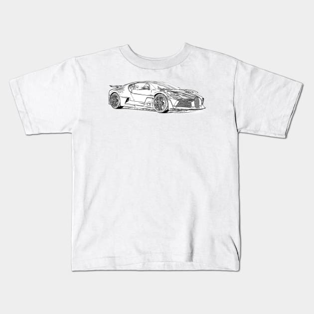 Divo Supercar Racing Wireframe Kids T-Shirt by Auto-Prints